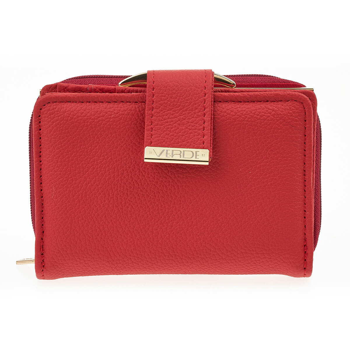 Verde Γυναικείο Πορτοφόλι 18-1401 Δερμάτινο Κόκκινο