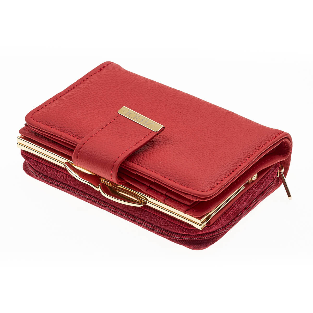 Verde Γυναικείο Πορτοφόλι 18-1401 Δερμάτινο Κόκκινο