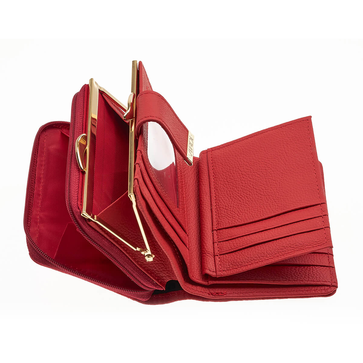 Verde Γυναικείο Πορτοφόλι 18-1401 Δερμάτινο Κόκκινο