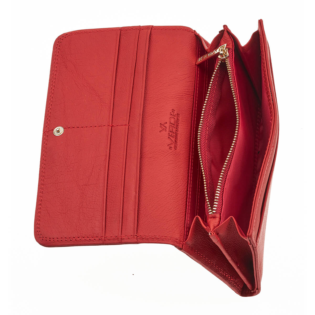 Verde Γυναικείο Πορτοφόλι 18-1404 Δερμάτινο Κόκκινο