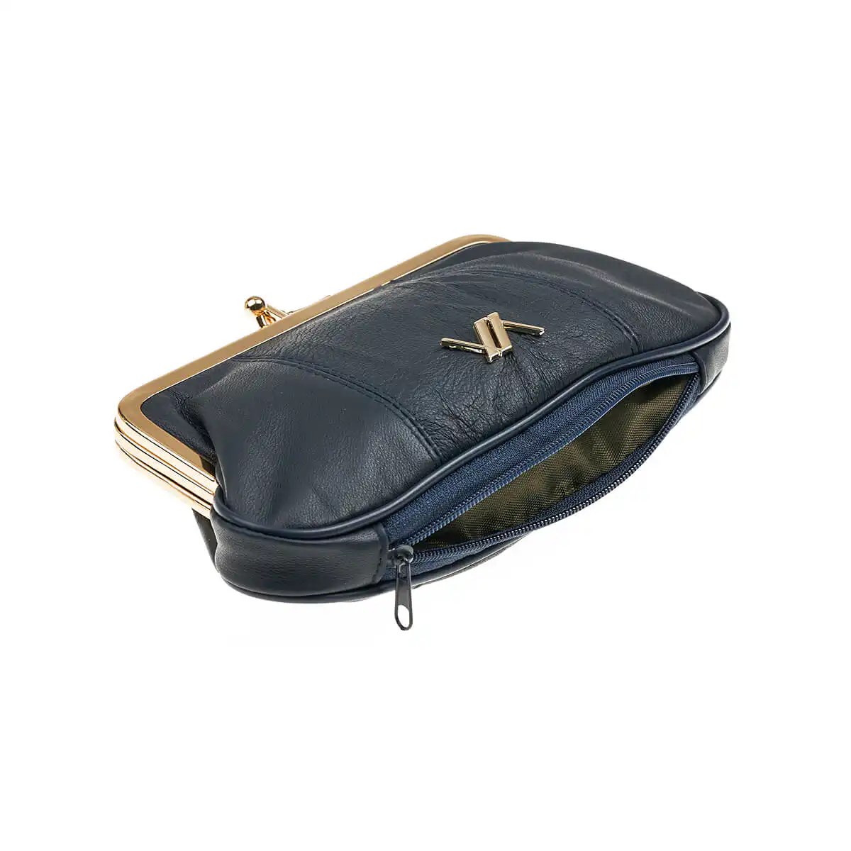 Verde Γυναικείο Πορτοφόλι 18-1444 απο Δέρμα Σκούρο Μπλε