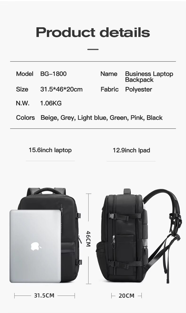 Backpack καμπίνας 29L 15,6” Bange 1800 μαύρο