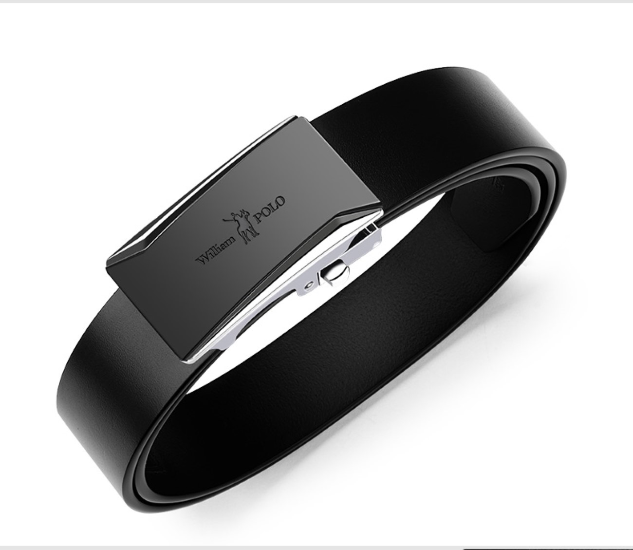 Ανδρική Ζώνη Δερμάτινη William Polo 18310 Silver – 1-10cm