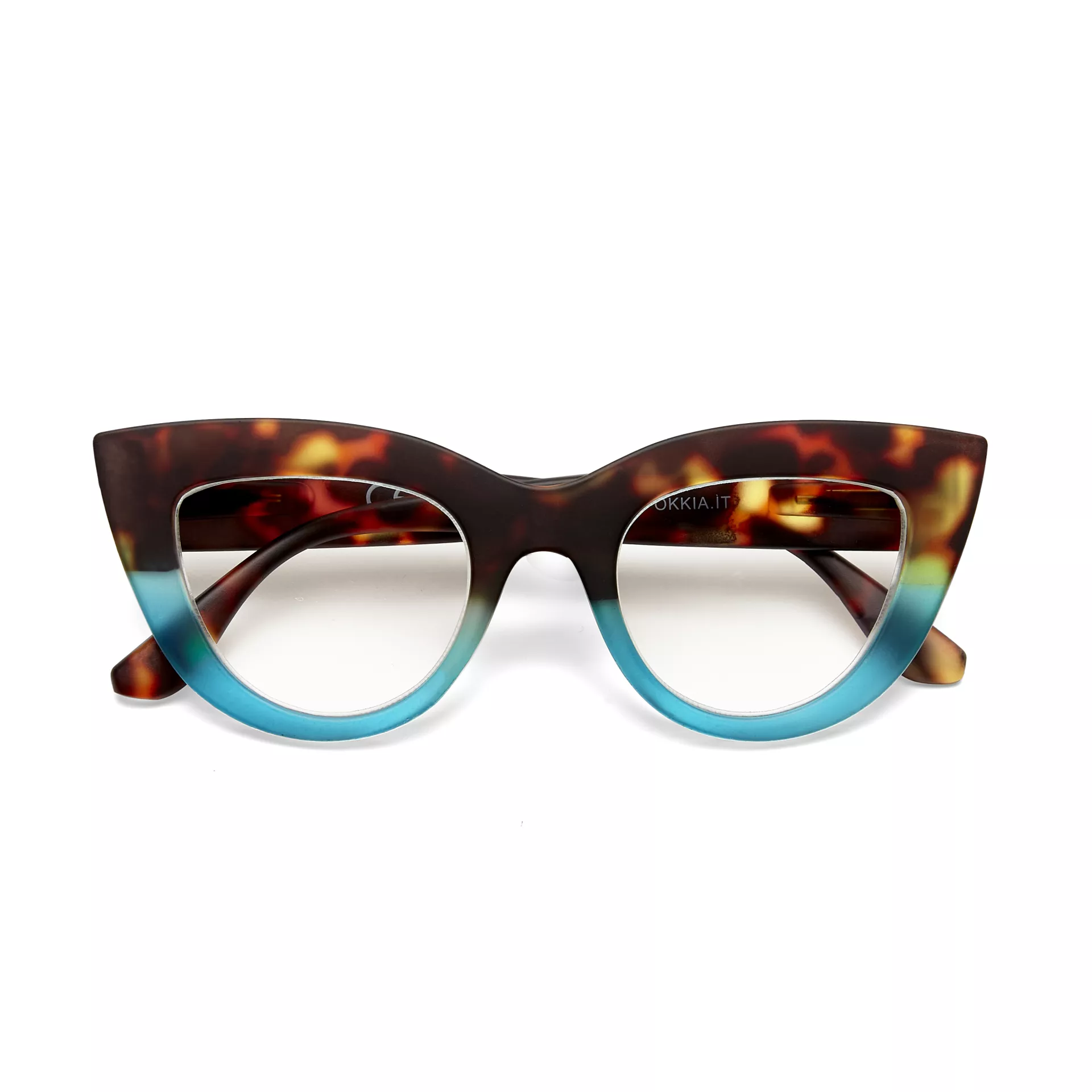 Γυαλιά διαβάσματος πρεσβυωπίας okkia Claudia Big Cat Eye – Havana and blue