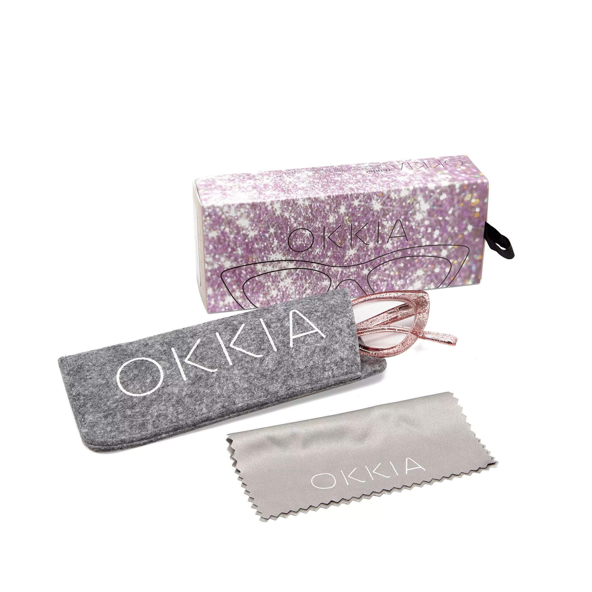Γυαλιά διαβάσματος πρεσβυωπίας okkia Adriana Small Cat Eye - Glitter pink