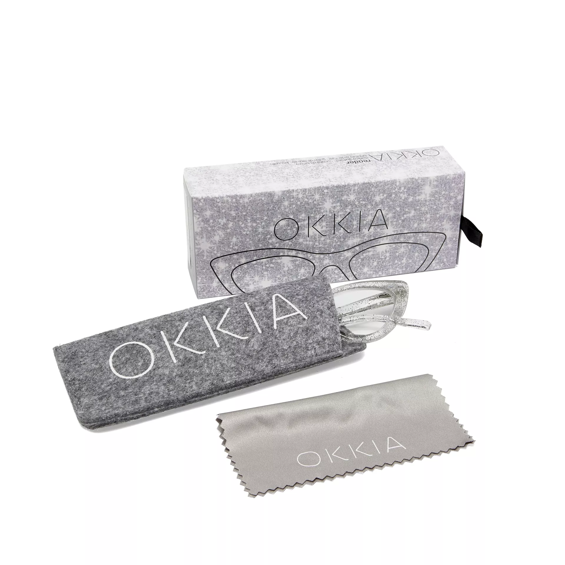 Γυαλιά διαβάσματος πρεσβυωπίας okkia Adriana Small Cat Eye - Silver glitter