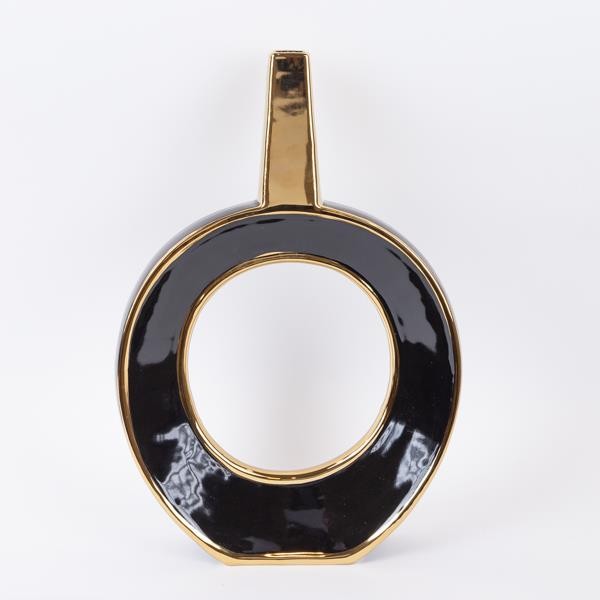 ΒΑΖΟ ΚΕΡΑΜΙΚΟ ΜΑΥΡΟ – ΧΡΥΣΟ 30.5×7.2x45cm