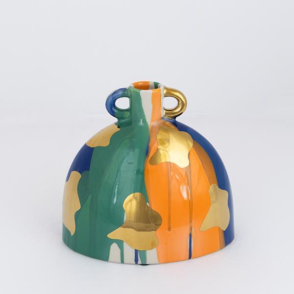 ΒΑΖΟ ΚΕΡΑΜΙΚΟ TEΡΡΑΚΟΤΤΑ – ΠΡΑΣΙΝΟ – ΧΡΥΣΟ 21.5x14x20.7cm