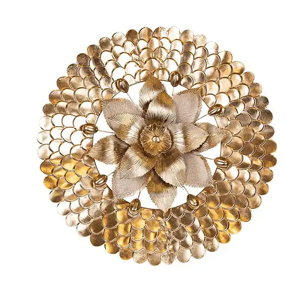 ΔΙΑΚΟΣΜΗΤΙΚΟ ΤΟΙΧΟΥ ΛΟΥΛΟΥΔΙ ΜΕΤΑΛΛΙΚΟ ΧΡΥΣΟ 76.5x8x77.5cm ΔΙΑΚΟΣΜΗΤΙΚΟ ΤΟΙΧΟΥ ΛΟΥΛΟΥΔΙ ΜΕΤΑΛΛΙΚΟ ΧΡΥΣΟ 76.5x8x77.5cm