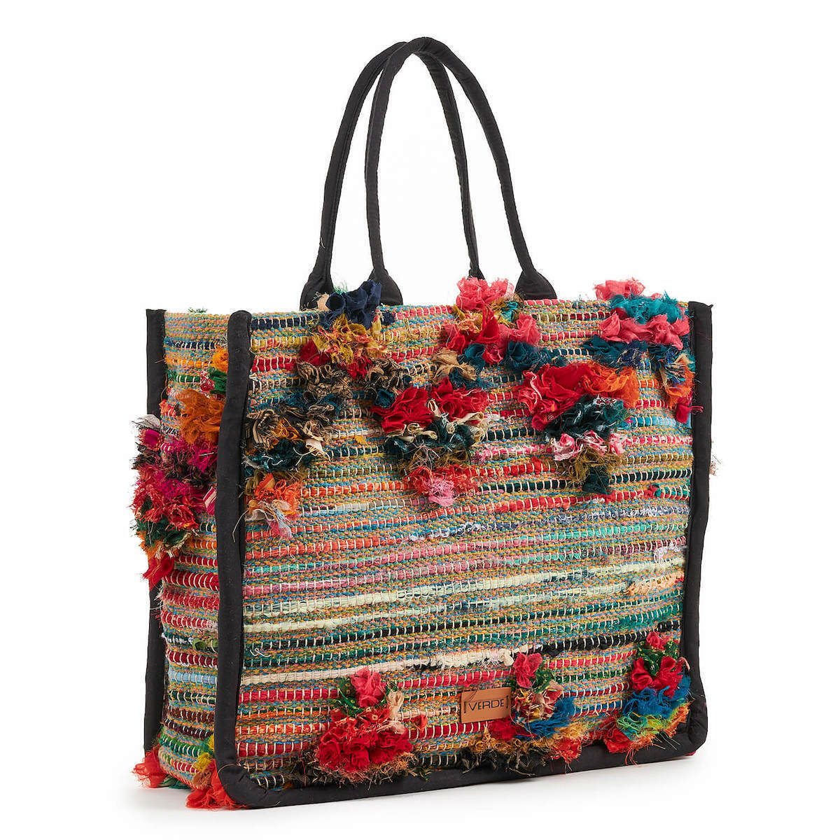 Verde Γυναικεία Τσάντα Θαλάσσης 14-0169 Βισκόζη Πολύχρωμο