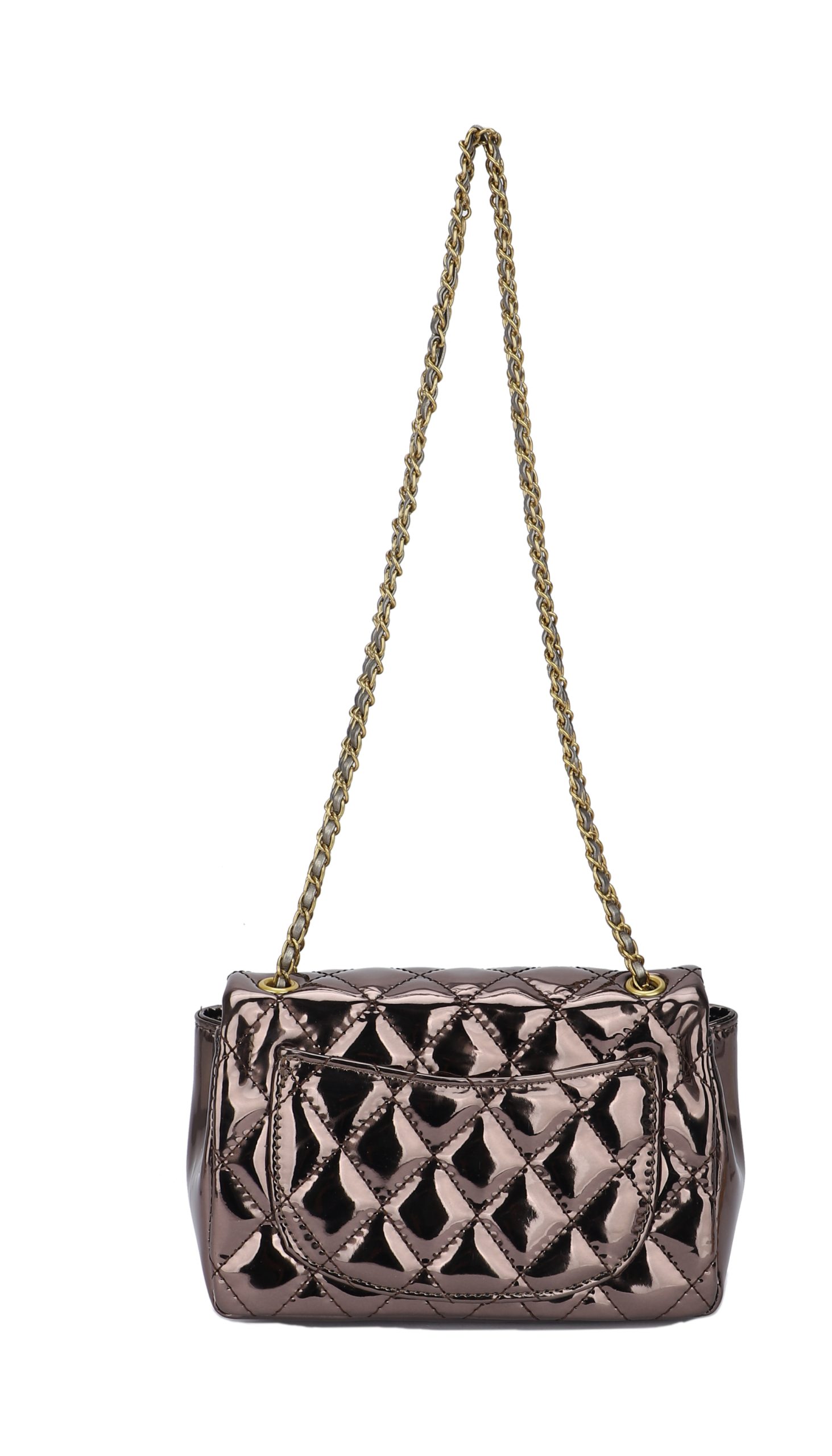 Γυναικείο Μεταλλικό καπιτονέ Χιαστί Τσαντάκι Phil F PH4340 Μπρονζέ