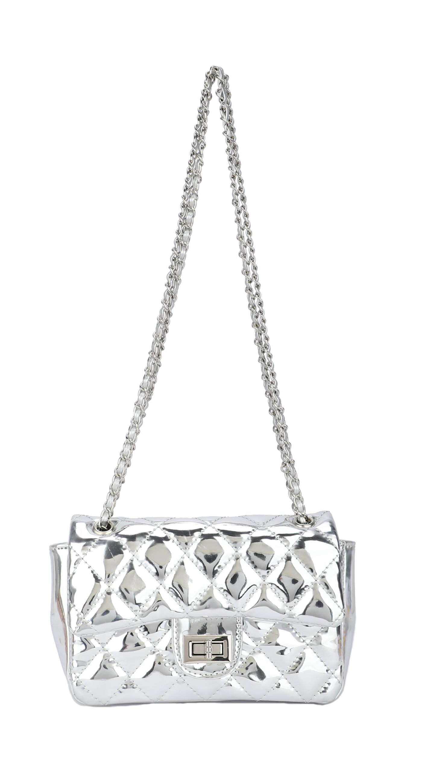 Γυναικείο Μεταλλικό καπιτονέ Χιαστί Τσαντάκι Phil F PH4340 Ασημί Γυναικείο Μεταλλικό καπιτονέ Χιαστί Τσαντάκι Phil F PH4340 Ασημί