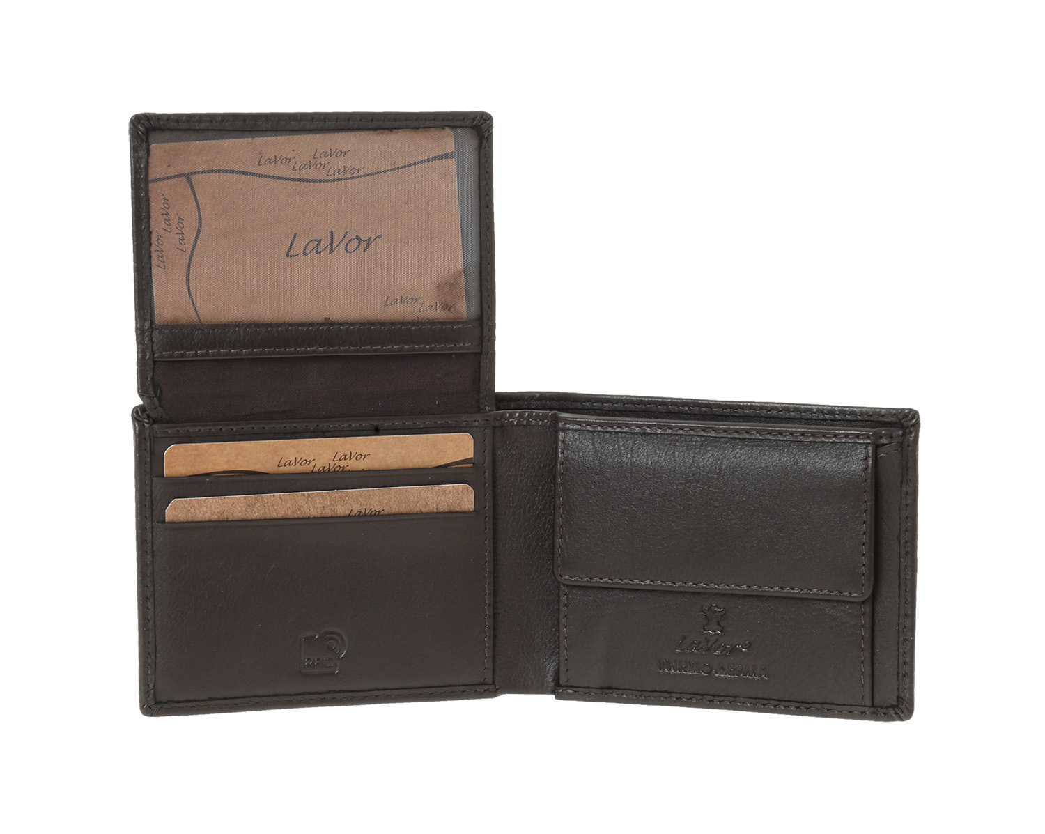 Ανδρικό Δερμάτινο Πορτοφόλι Lavor 2100 Καφέ