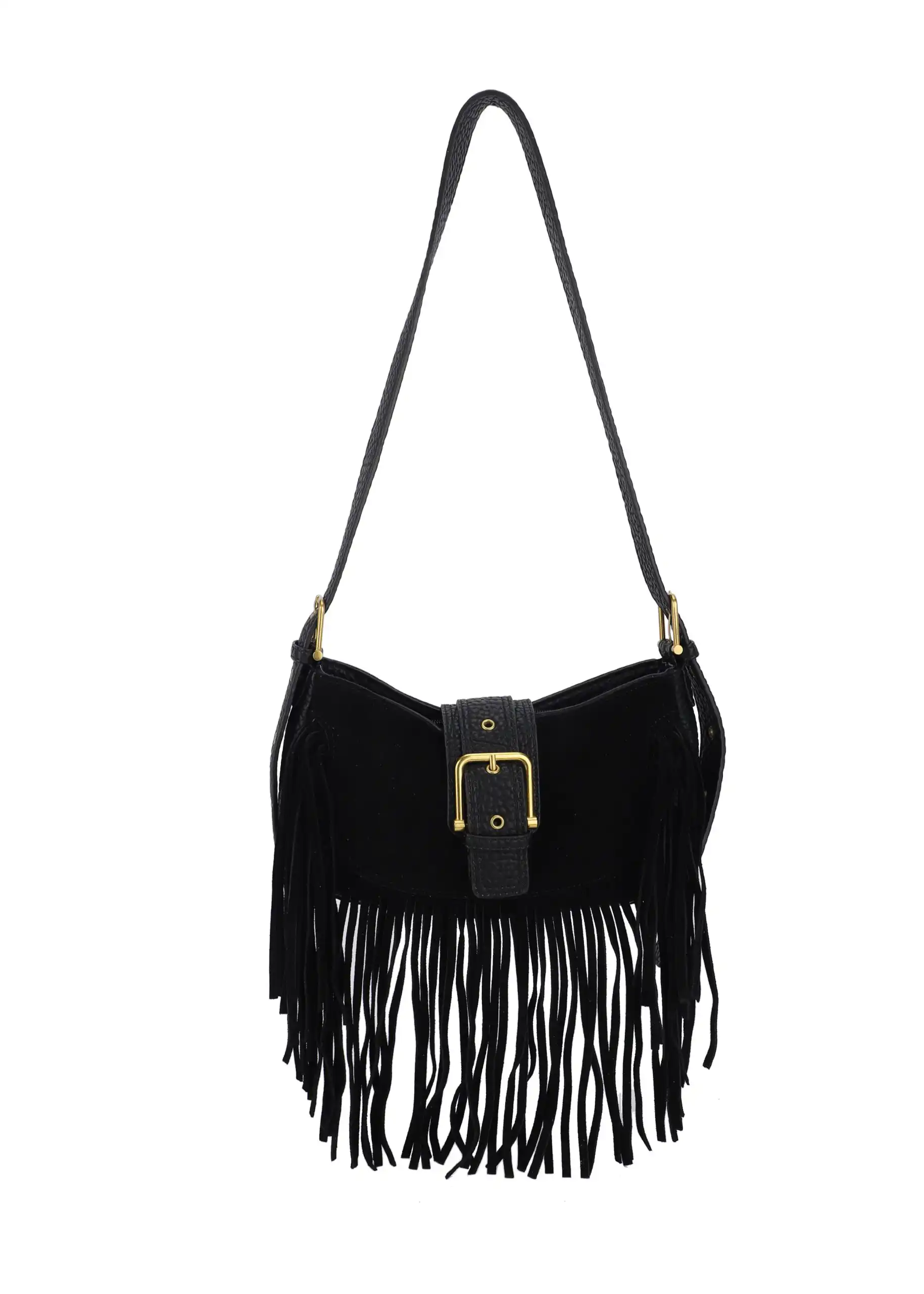 Γυναικεία δερμάτινη Τσάντα Ώμου Χιαστί Regina Schrecker RS 4211 Μαύρη