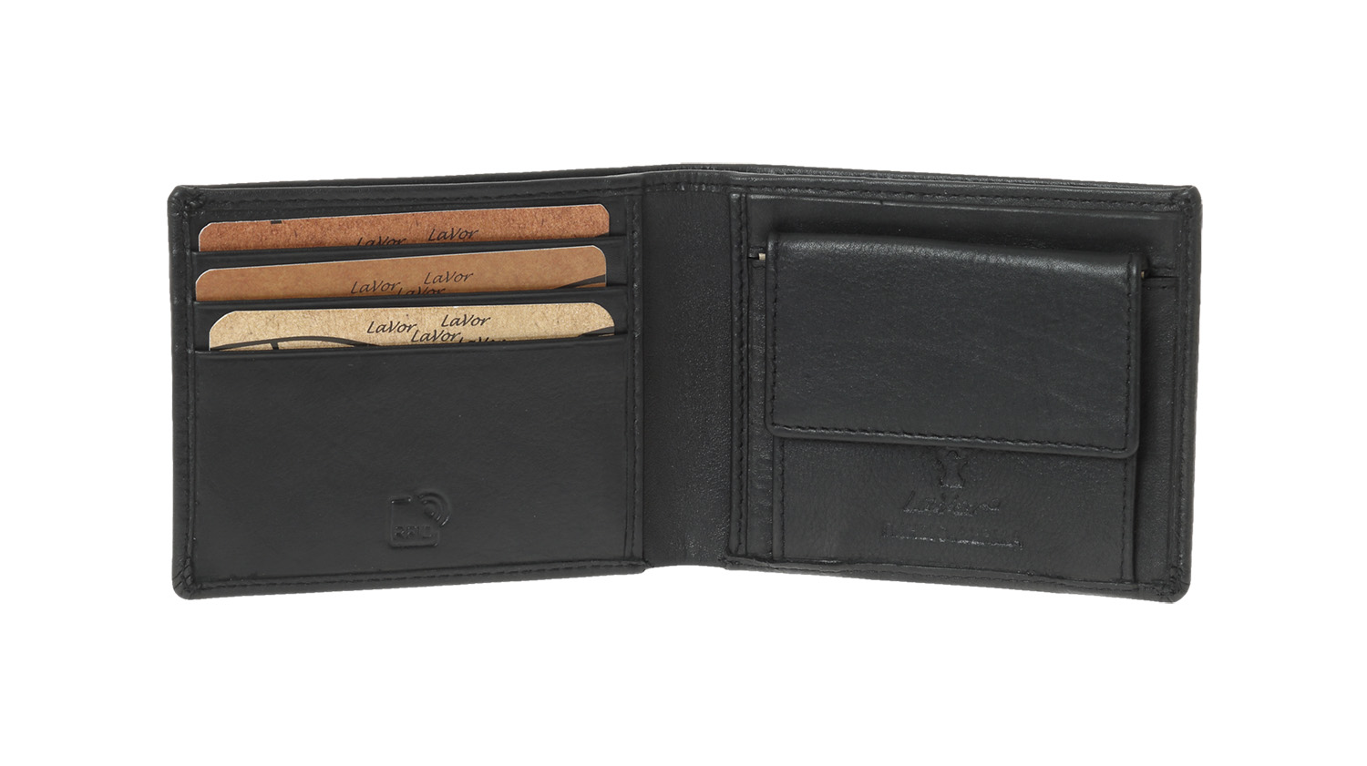 Ανδρικό Δερμάτινο Πορτοφόλι Lavor 2123 Μαύρο