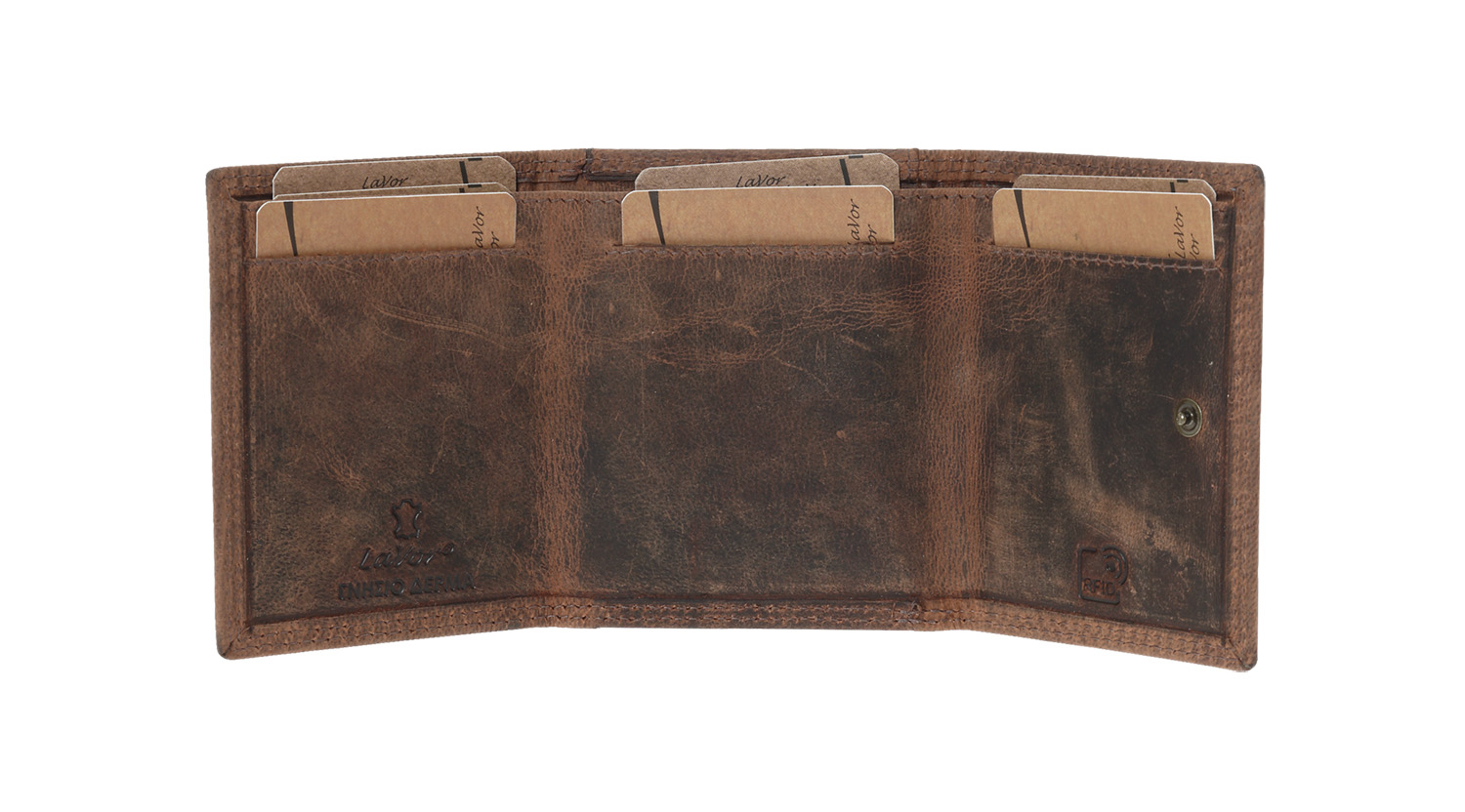Ανδρικό Δερμάτινο Πορτοφόλι Lavor 2128 Καφέ