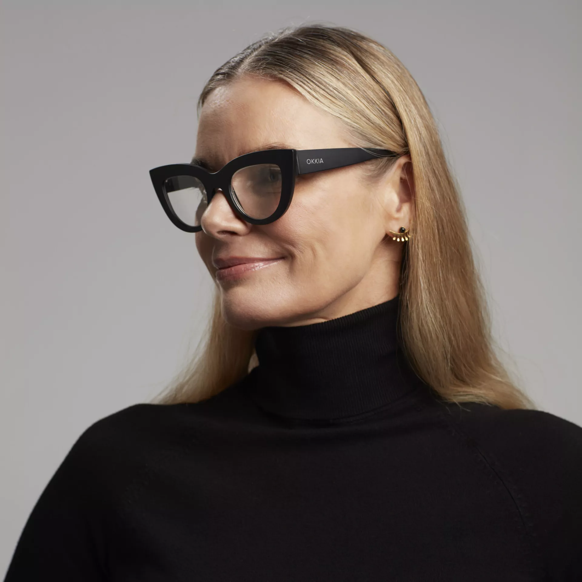 Γυαλιά διαβάσματος πρεσβυωπίας okkia Claudia Big Cat Eye – Black