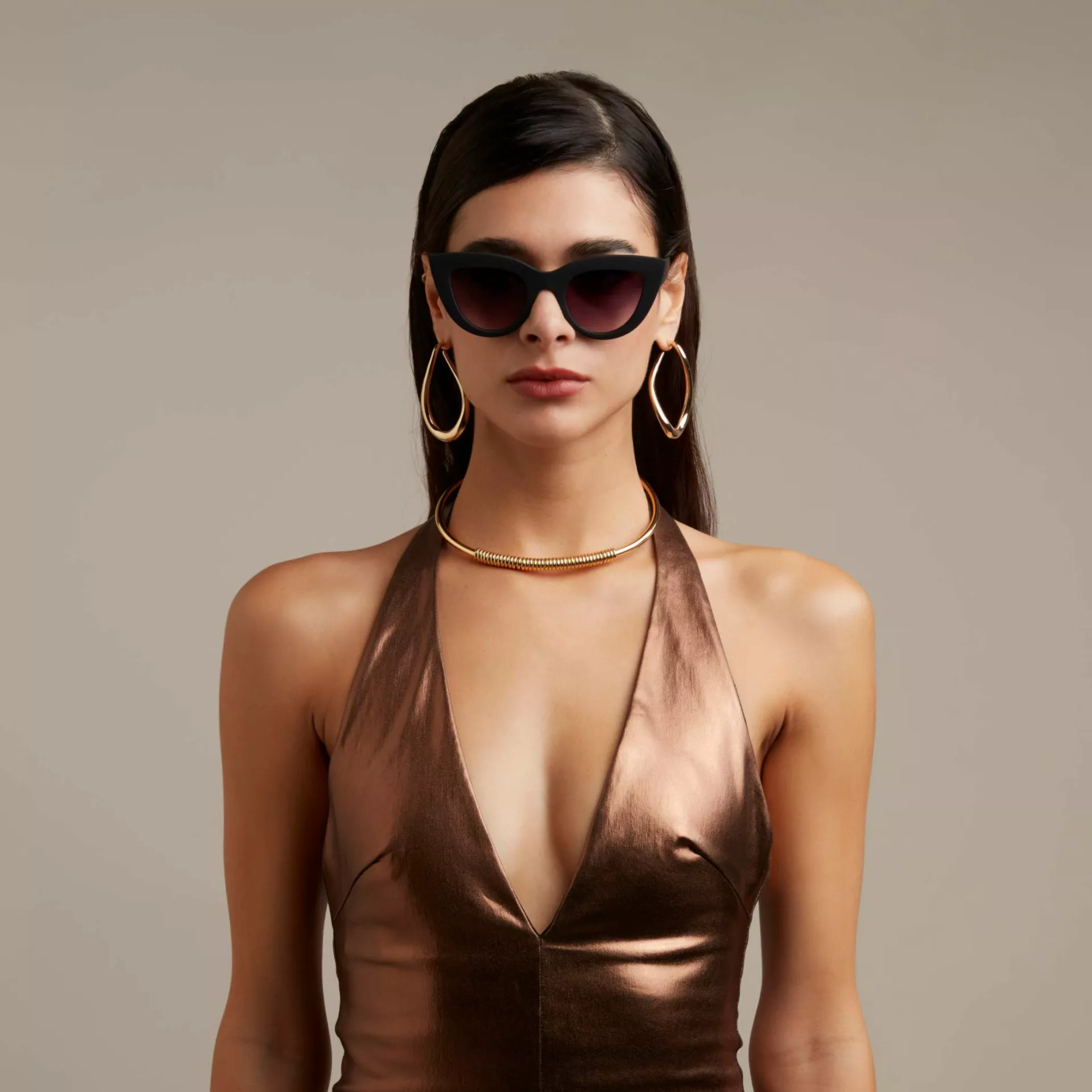 Okkia γυαλιά ηλίου Claudia Big Cat Eye - Black