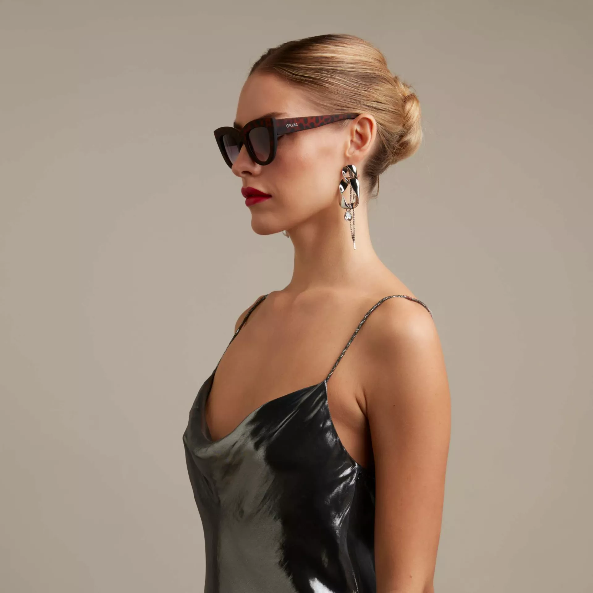 Okkia γυαλιά ηλίου Claudia Big Cat Eye - Tortoise