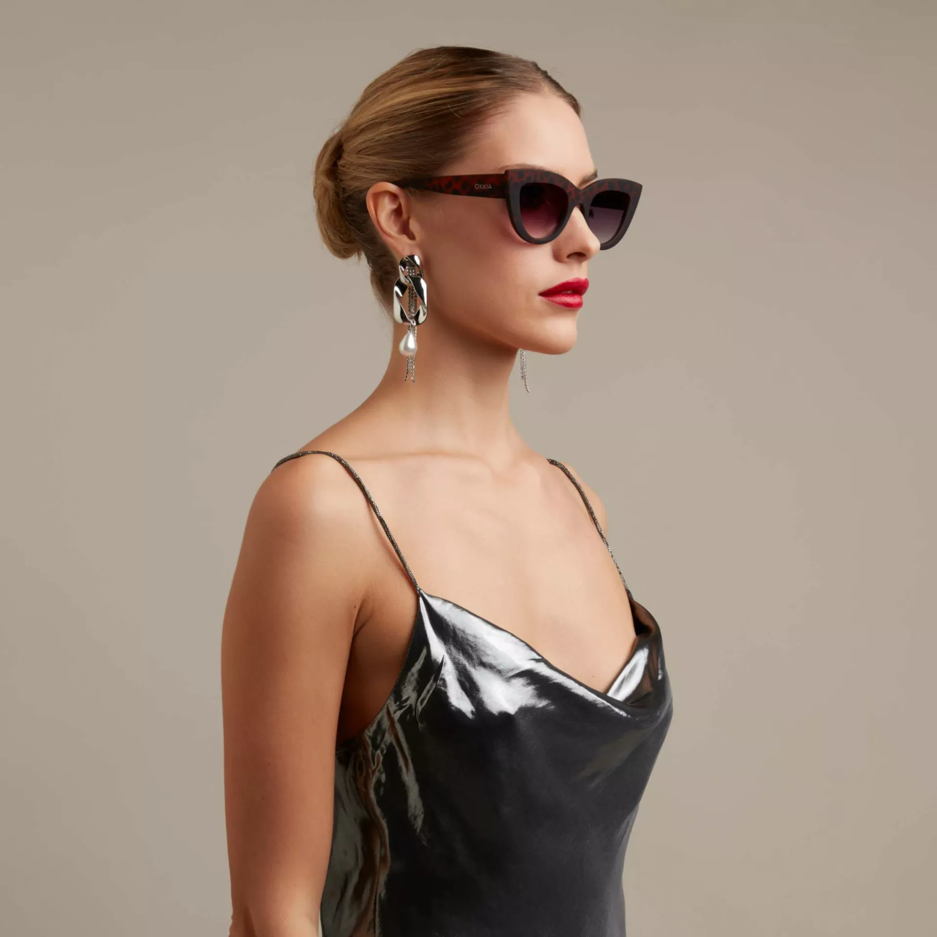 Okkia γυαλιά ηλίου Claudia Big Cat Eye - Tortoise