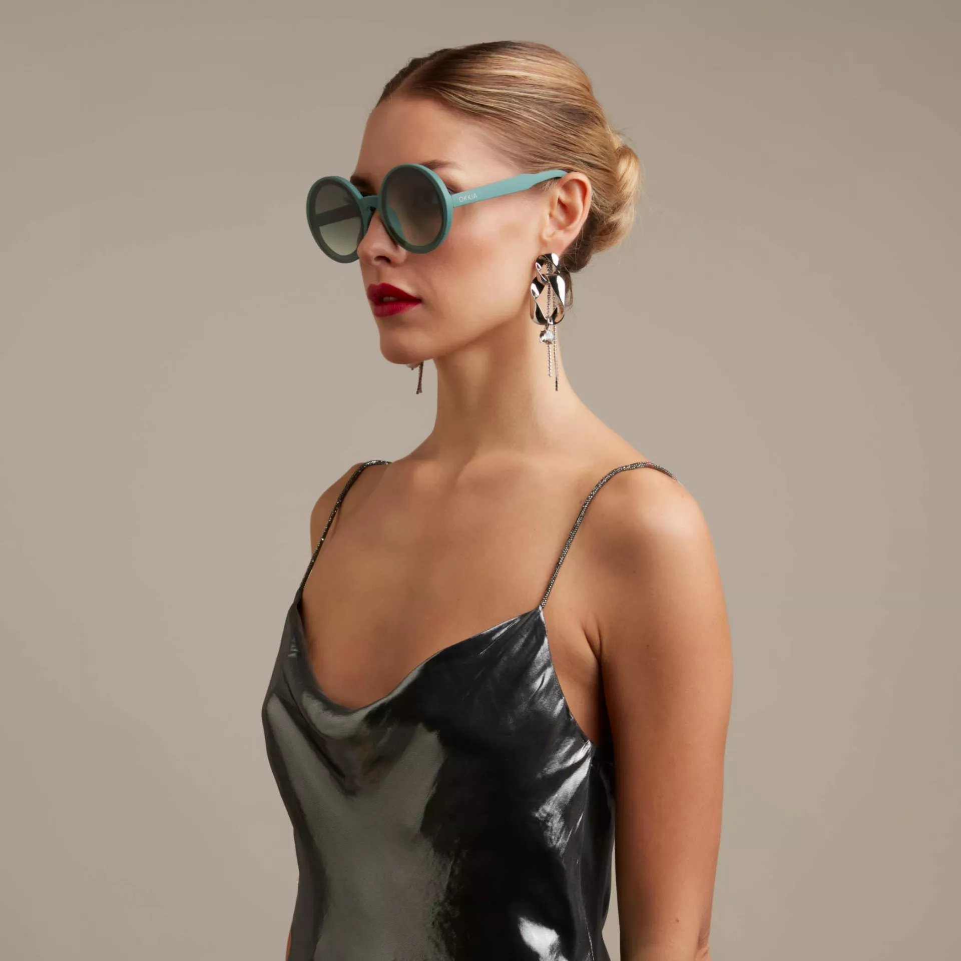Okkia γυαλιά ηλίου Monica Round - Green Sage