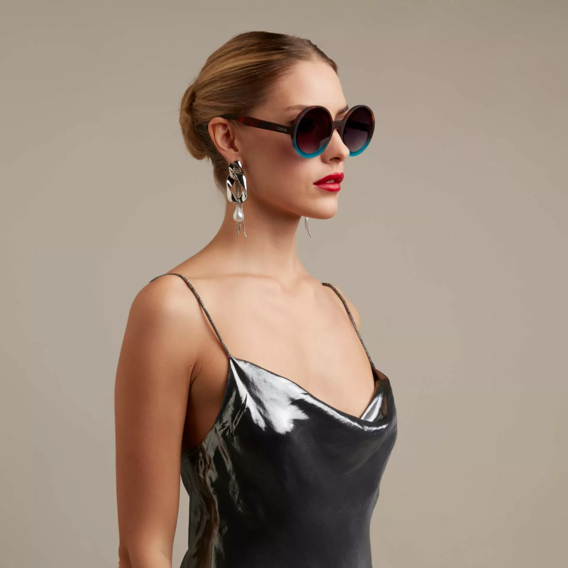 Okkia γυαλιά ηλίου Monica Round – Havana and blue Okkia γυαλιά ηλίου Monica Round – Havana and blue