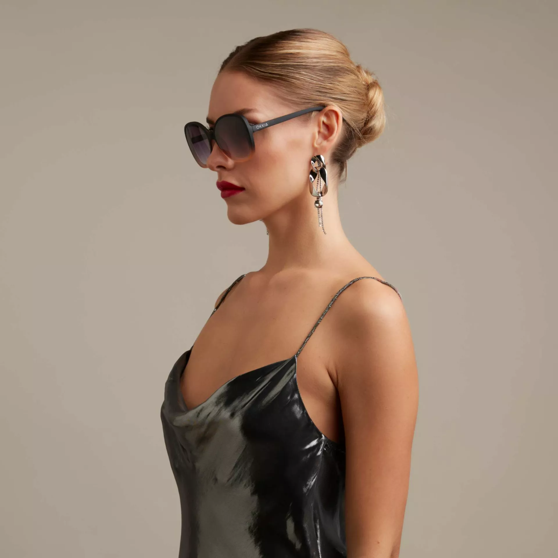 Okkia γυαλιά ηλίου Anna - Black shaded rose
