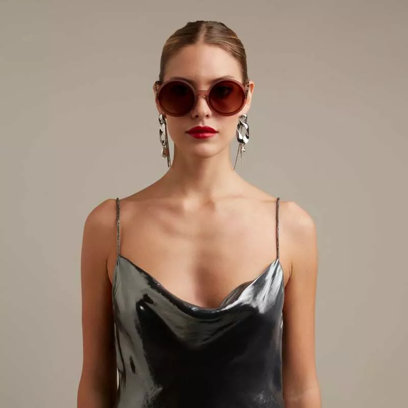 Okkia γυαλιά ηλίου Monica Round – Pink Havana