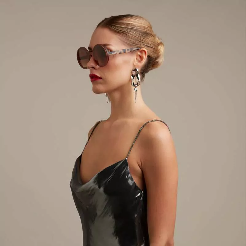 Okkia γυαλιά ηλίου Monica Round - Pink Havana