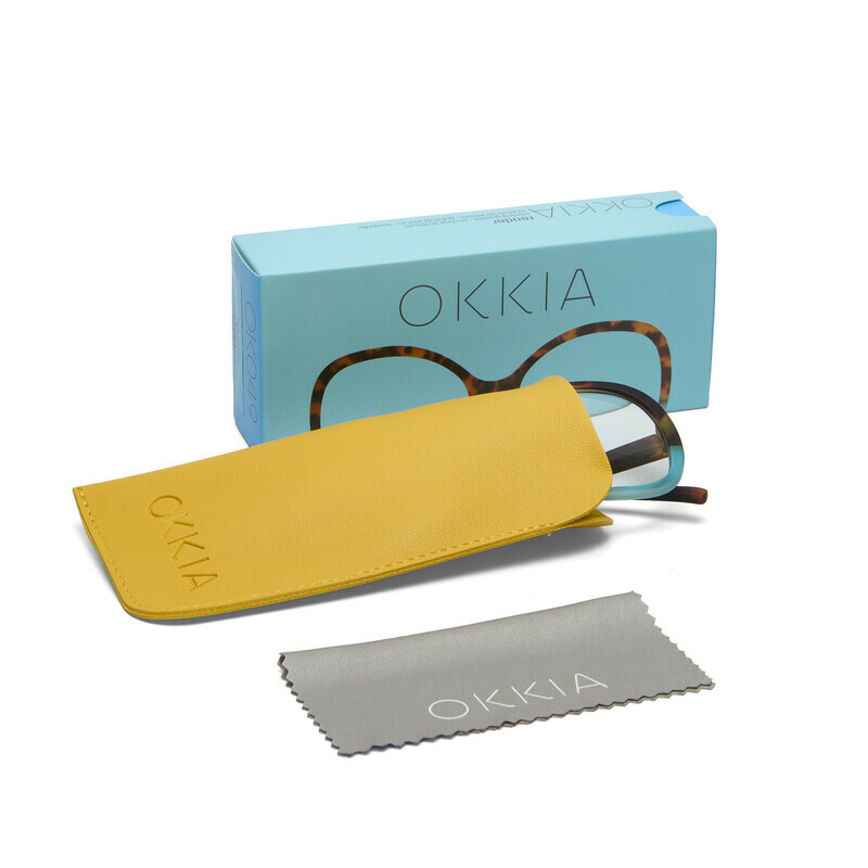 Okkia Bologna reading glasses Havana Blue