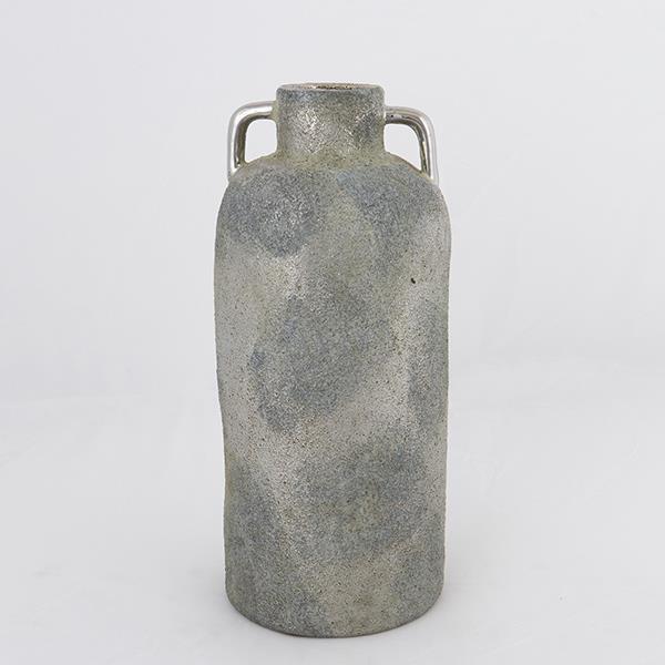 ΒΑΖΟ ΚΕΡΑΜΙΚΟ ΓΚΡΙ – ΑΣΗΜΙ 13.5×13.5x30cm