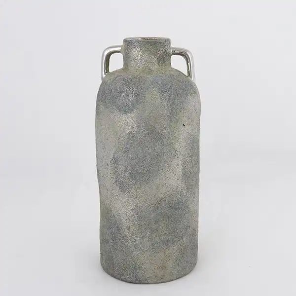 ΒΑΖΟ ΚΕΡΑΜΙΚΟ ΓΚΡΙ – ΑΣΗΜΙ 13.5×13.5x30cm