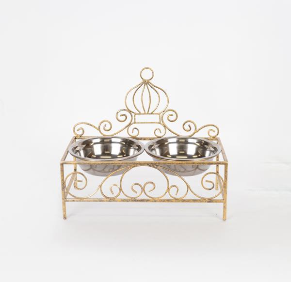 ΤΑΙΣΤΡΑ ΚΑΤΟΙΚΙΔΙΩΝ 2 ΜΠΩΛ 18cm ΜΕΤΑΛΛΙΚΟ ΧΡΥΣΟ-ΑΣΗΜΙ 35×18.5x30cm