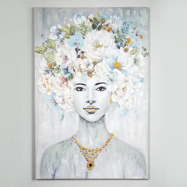 ΠΙΝΑΚΑΣ ΚΑΜΒΑΣ ΓΥΝΑΙΚΑ ΜΕ ΛΟΥΛΟΥΔΙΑ 80×3.5x120cm ΠΙΝΑΚΑΣ ΚΑΜΒΑΣ ΓΥΝΑΙΚΑ ΜΕ ΛΟΥΛΟΥΔΙΑ 80×3.5x120cm