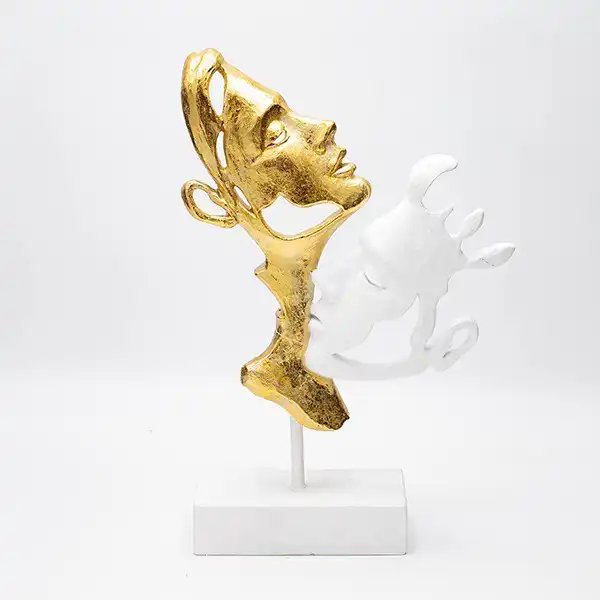 ΔΙΑΚΟΣΜΗΤΙΚΟ ΠΡΟΣΩΠΑ ΠΟΛΥΡΕΣΙΝ ΧΡΥΣΟ-ΛΕΥΚΟ 22×7.5x33cm