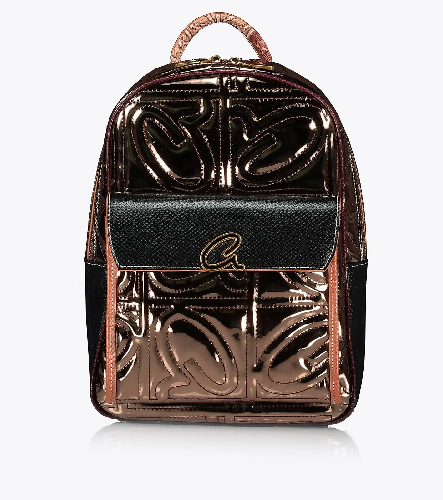 Axel Σακίδιο με ανάγλυφο μονόγραμμα Reese 1023-0470 Μπρονζέ