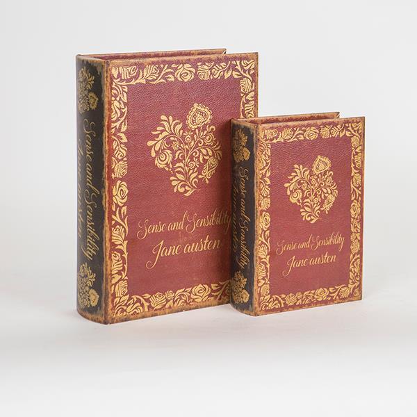 S/2 ΚΟΥΤΙΑ ΒΙΒΛΙΑ ΞΥΛΙΝΑ ΚΟΚΚΙΝΟ 27x19x7cm / 20×14.5×5.2cm