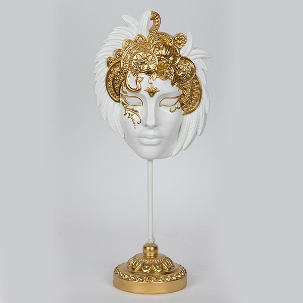 ΔΙΑΚΟΣΜΗΤΙΚΟ ΜΑΣΚΑ ΠΟΛΥΡΕΣΙΝ ΑΣΠΡΟ-ΧΡΥΣΟ 15.2×9.8×22.8cm