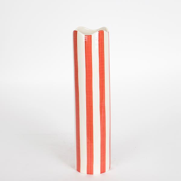 ΒΑΖΟ ΚΕΡΑΜΙΚΟ ΛΕΥΚΟ – ΚΟΚΚΙΝΟ 8.2×8.2x32cm