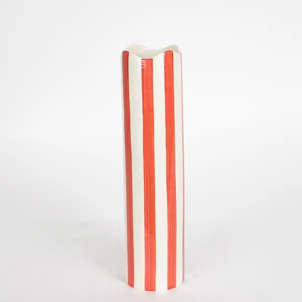 ΒΑΖΟ ΚΕΡΑΜΙΚΟ ΛΕΥΚΟ – ΚΟΚΚΙΝΟ 8.2×8.2x32cm