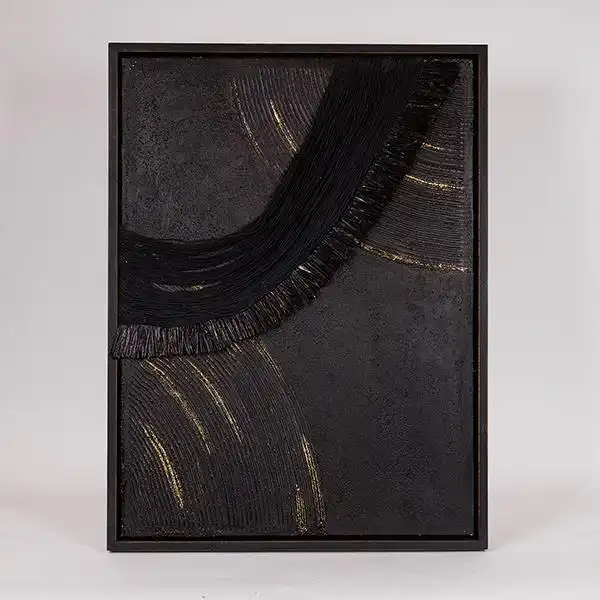 ΠΙΝΑΚΑΣ ΚΑΜΒΑΣ ΑΝΑΓΛΥΦΟΣ ΜΑΥΡΟΣ – ΧΡΥΣΟΣ 60x4x80cm