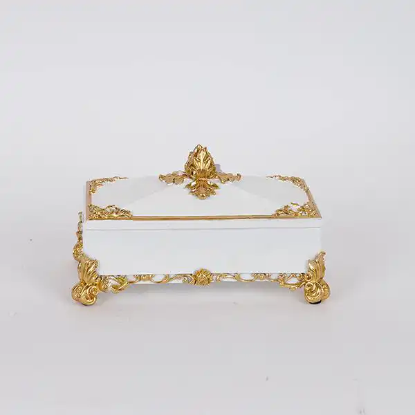 ΔΙΑΚΟΣΜΗΤΙΚΟ ΚΟΥΤΙ ΠΟΛΥΡΕΖΙΝ ΛΕΥΚΟ-ΧΡΥΣΟ 21.8x12x12cm ΔΙΑΚΟΣΜΗΤΙΚΟ ΚΟΥΤΙ ΠΟΛΥΡΕΖΙΝ ΛΕΥΚΟ-ΧΡΥΣΟ 21.8x12x12cm