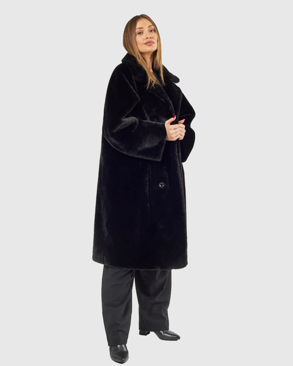 VERDE ΓΥΝΑΙΚΕΙΟ ΓΟΥΝΙΝΟ ΠΑΛΤΟ 33-0000721 ΜΑΥΡΟ