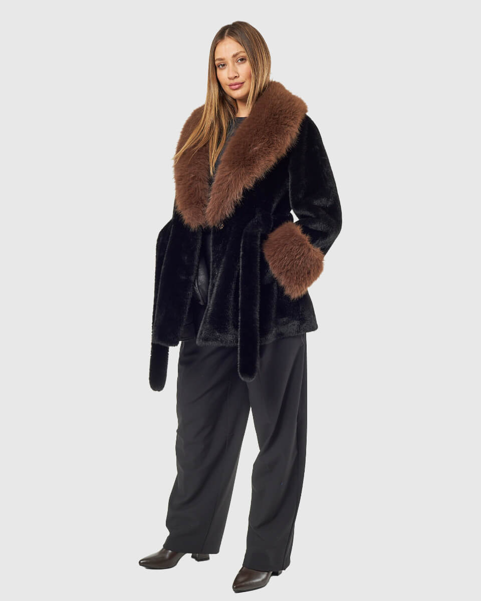 VERDE ΓΥΝΑΙΚΕΙΟ ΓΟΥΝΙΝΟ ΠΑΛΤΟ 33-0000723 ΜΑΥΡΟ