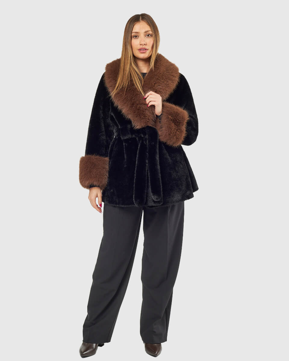 VERDE ΓΥΝΑΙΚΕΙΟ ΓΟΥΝΙΝΟ ΠΑΛΤΟ 33-0000723 ΜΑΥΡΟ