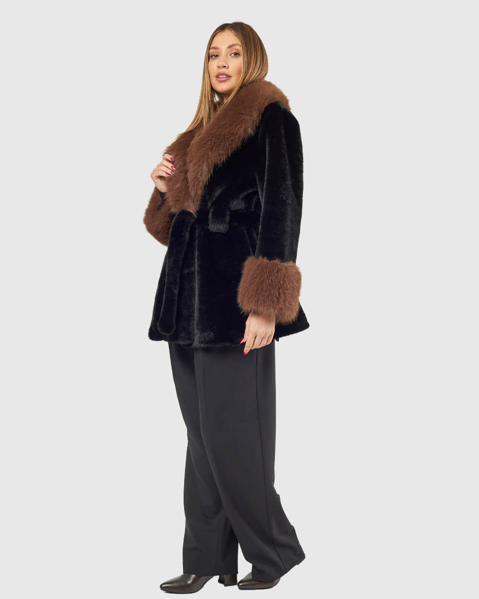 VERDE ΓΥΝΑΙΚΕΙΟ ΓΟΥΝΙΝΟ ΠΑΛΤΟ 33-0000723 ΜΑΥΡΟ