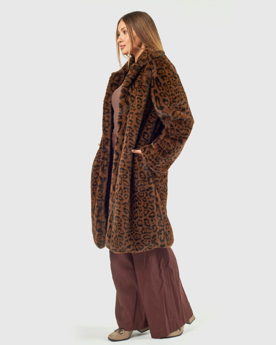 VERDE ΓΥΝΑΙΚΕΙΟ ΓΟΥΝΙΝΟ ΠΑΛΤΟ 33-0000729 ANIMAL PRINT