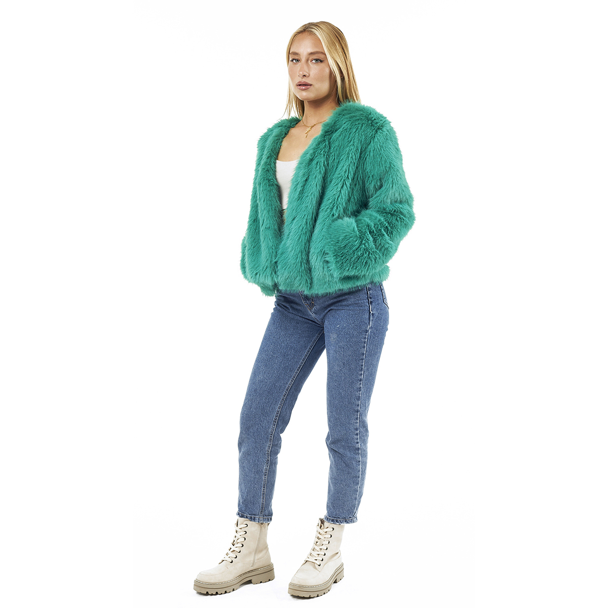 Verde Γυναικείο Γούνινο Μποφάν 33-0699 Πράσινο Verde Γυναικείο Γούνινο Μποφάν 33-0699 Πράσινο