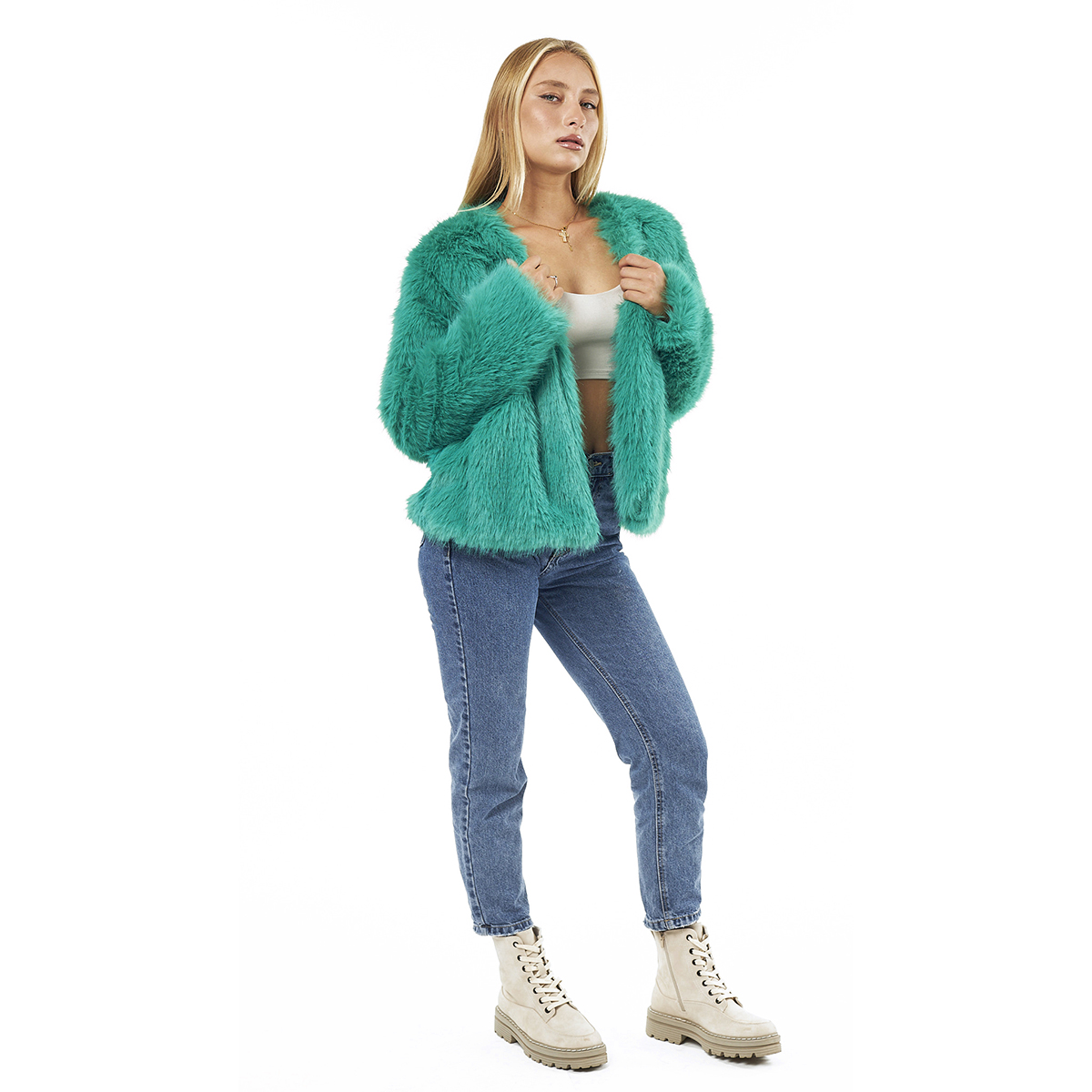 Verde Γυναικείο Γούνινο Μποφάν 33-0699 Πράσινο Verde Γυναικείο Γούνινο Μποφάν 33-0699 Πράσινο