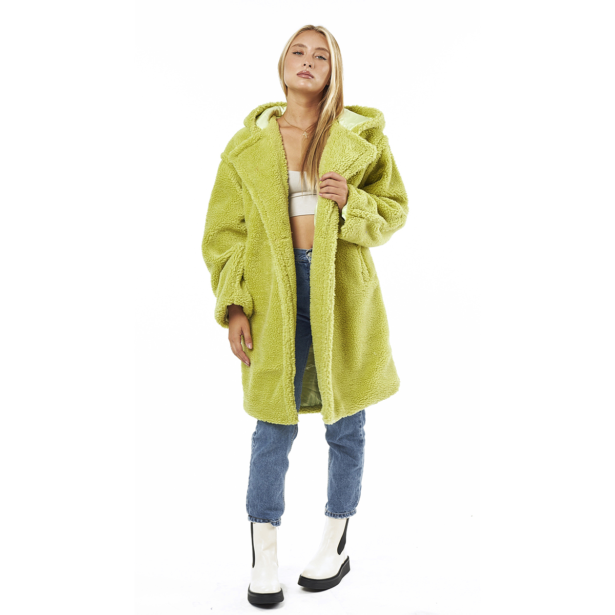 Verde Γυναικείο Γούνινο Παλτό 33-0701 Πράσινο Verde Γυναικείο Γούνινο Παλτό 33-0701 Πράσινο